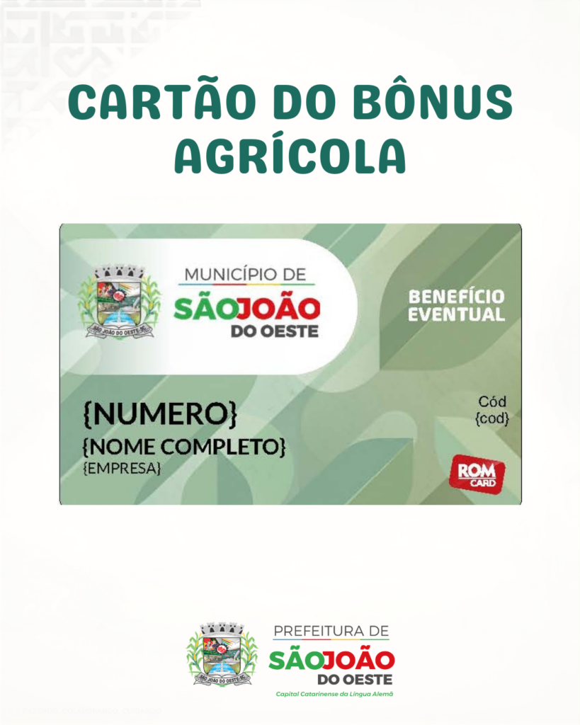 Município avança na implantação do cartão para pagamento de bônus agrícola