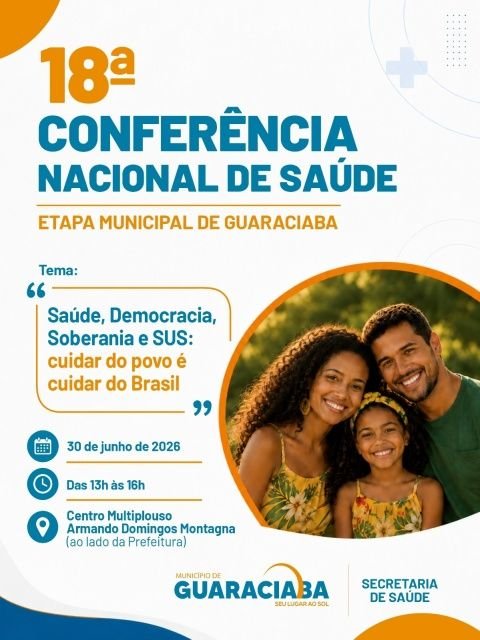Guaraciaba realiza nesta terça-feira Etapa Municipal da 18ª Conferência Nacional de Saúde
