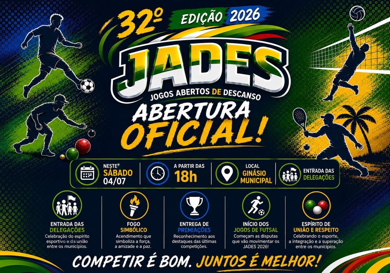 Abertura oficial da 32ª edição dos Jades movimenta Descanso neste sábado