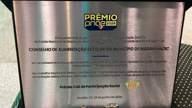 Conselho de Alimentação Escolar de Maravilha é reconhecido em premiação nacional