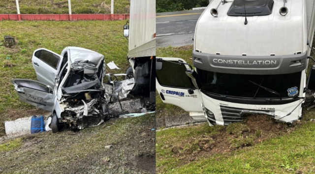 Motorista morre após grave acidente que deixou carro destruído na BR-470