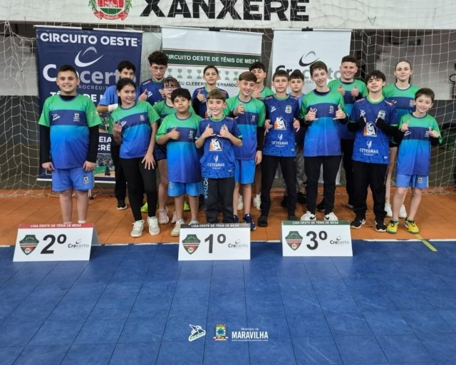 Equipe de Maravilha conquista medalhas na 2ª Etapa da Liga Oeste de Tênis de Mesa