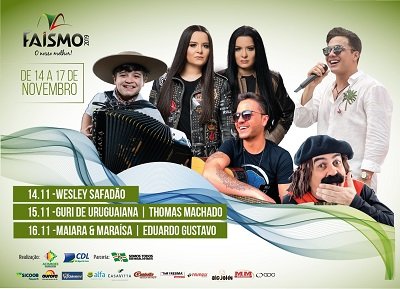 Anunciados os shows  da Faismo 2019