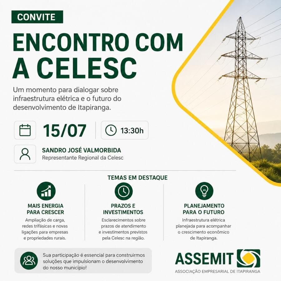 Assemit apresenta demandas da infraestrutura energética para a Celesc
