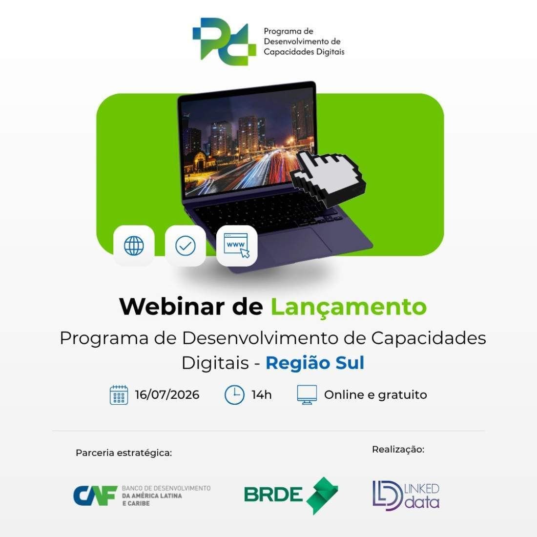 CAF e BRDE lançam programa para mapear capacidades digitais de municípios da Região Sul