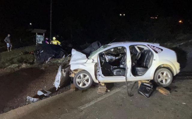 Colisão na BR-163 deixa um morto e duas mulheres feridas na Curva da Morte, em Guarujá do Sul