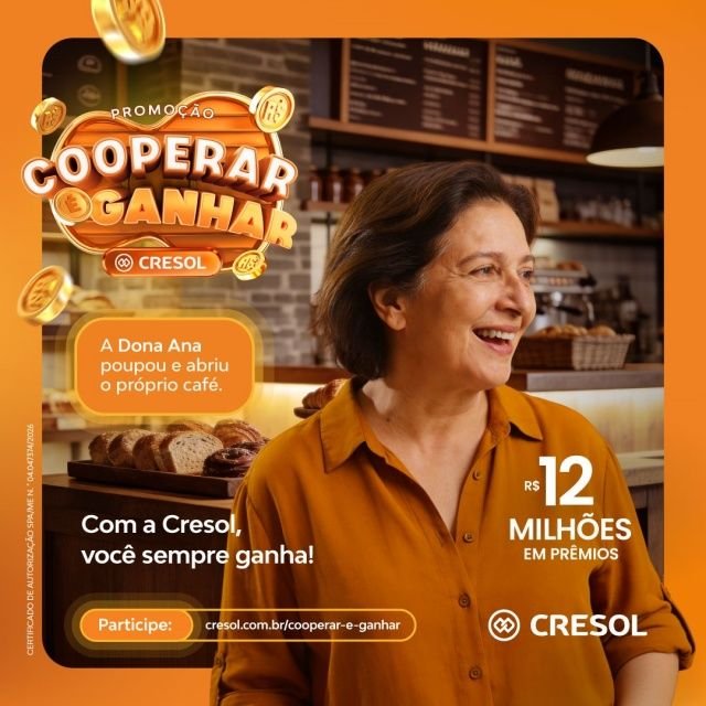 Campanha "Cooperar é Ganhar" da Cresol premia associados de Guaraciaba e Guarujá do Sul