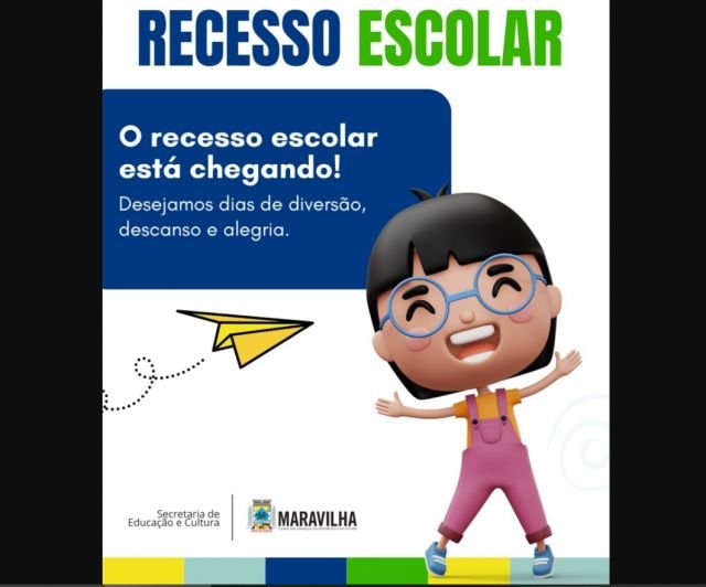 Recesso escolar inicia nos próximos dias em Maravilha