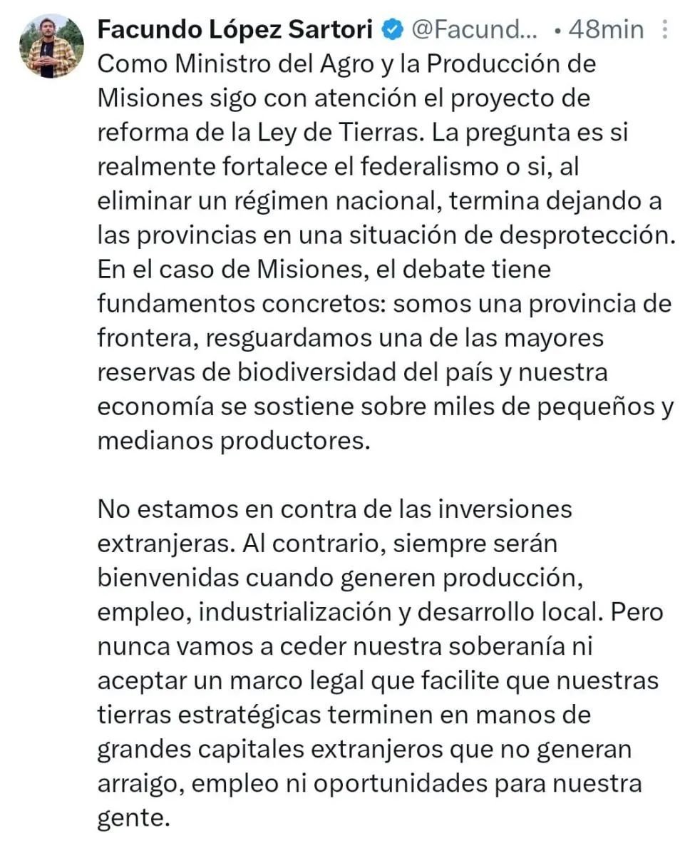 El Ministro del Agro pidió a los senadores rechazar la Ley de extranjerización de tierras