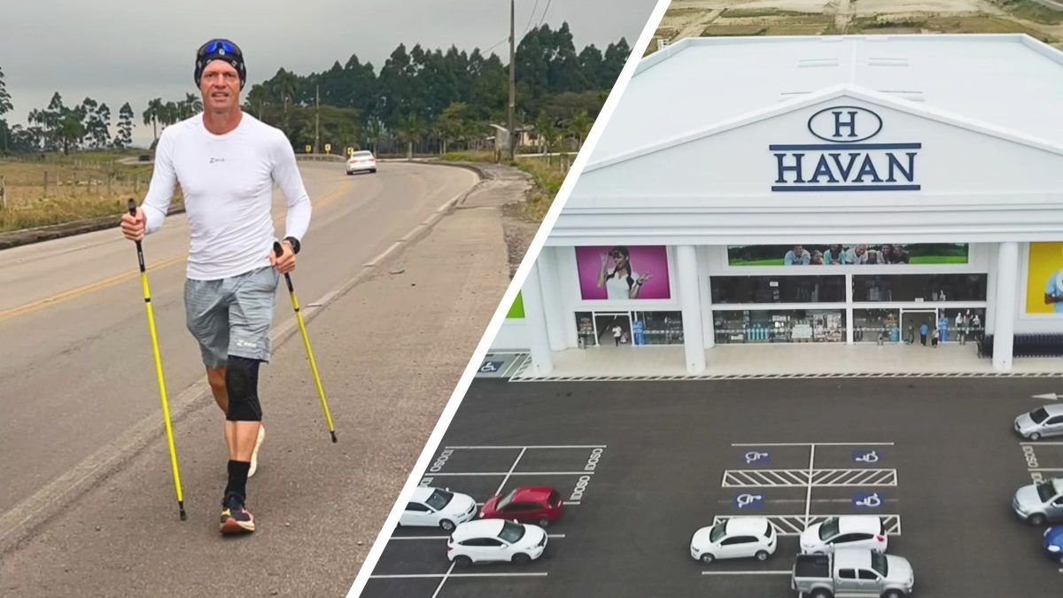 A maratona insana: corredor que está cruzando SC a pé pelas lojas da Havan atinge 750 km percorridos e chega à Serra