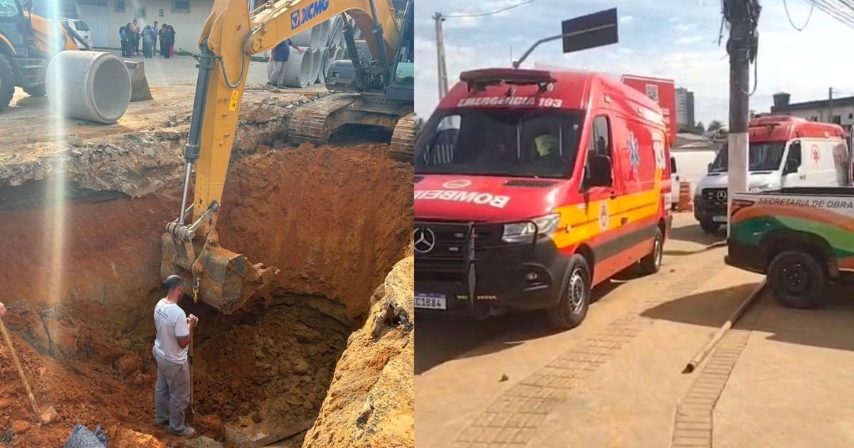 Trabalhadores ficam soterrados após deslizamento em obra de drenagem em SC
