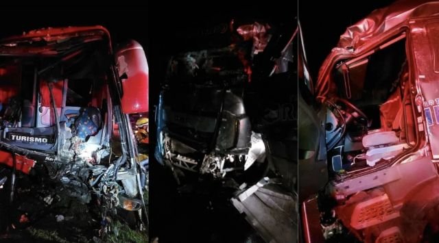 Acidente entre ônibus e caminhão deixa 9 feridos entre Nonoai e Chapecó; uma vítima está em estado grave