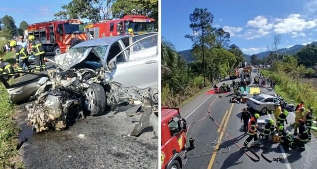 Grave acidente na BR-470 deixa quatro feridos e provoca filas entre Indaial e Rodeio