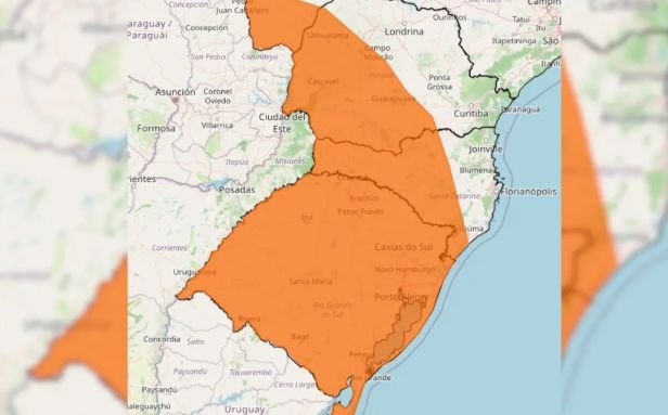 Inmet alerta para temporais em SC e outros três estados nesta quinta-feira