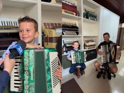 Menino de Tijucas se destaca como gaiteiro desde os cinco anos