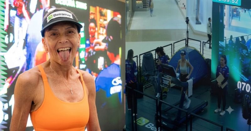 Débora Simas tenta recorde mundial em esteira no Beiramar Shopping
