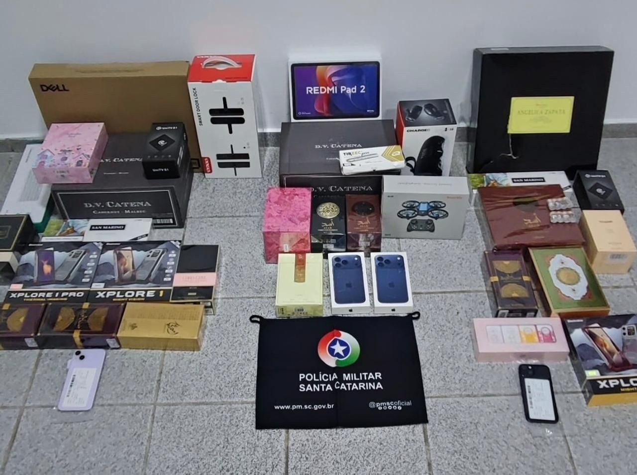 PM apreende 45 mercadorias do Paraguai em Herval d’Oeste