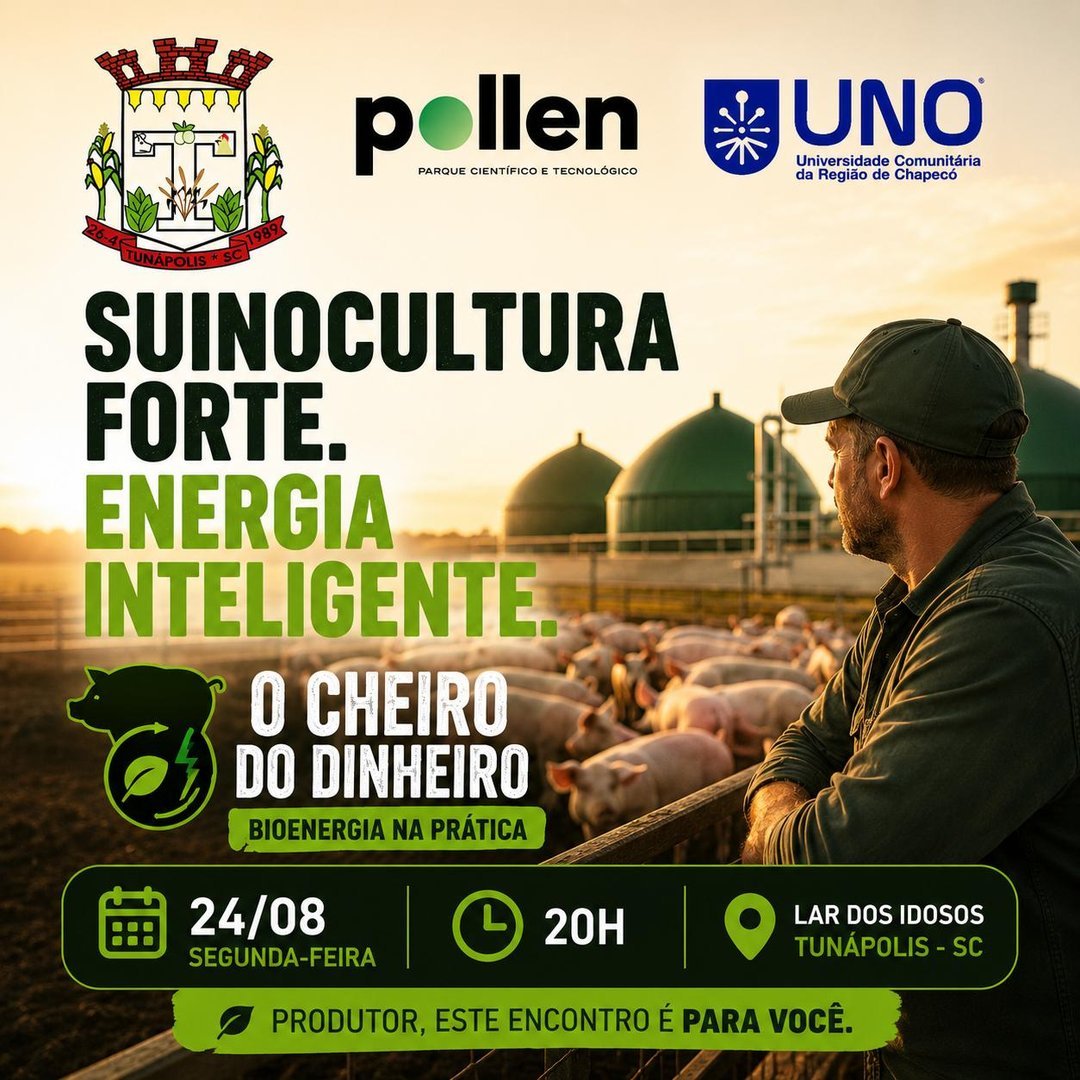 Biogás transforma dejetos suínos em oportunidade de renda para produtores de Tunápolis