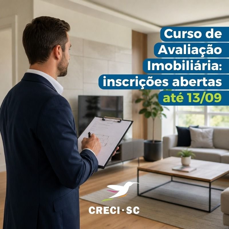 CRECI-SC abre 2 mil vagas para curso gratuito de Avaliação Imobiliária
