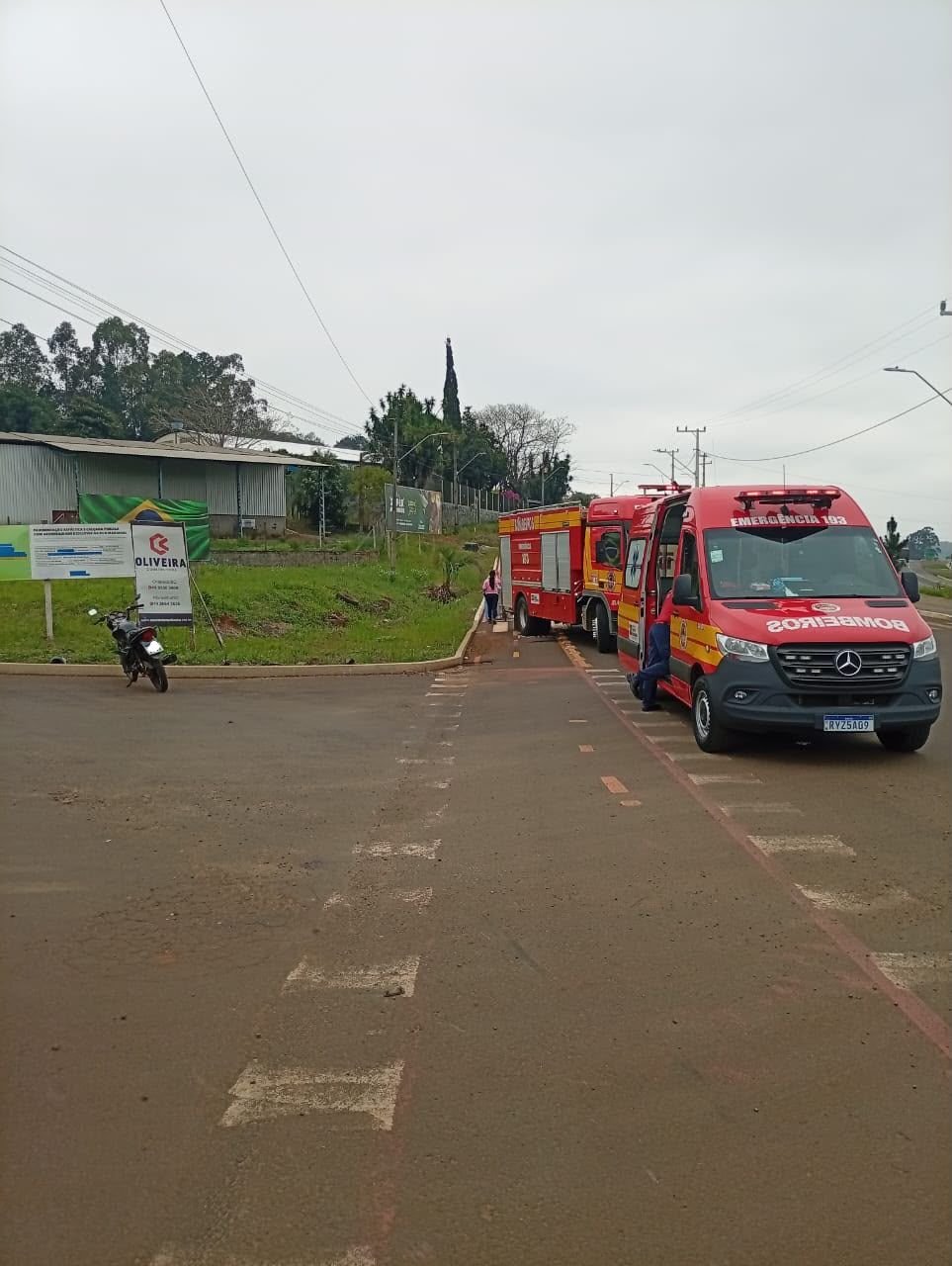 Ciclista de 61 anos fica ferido após colisão com motocicleta em Cunha Porã