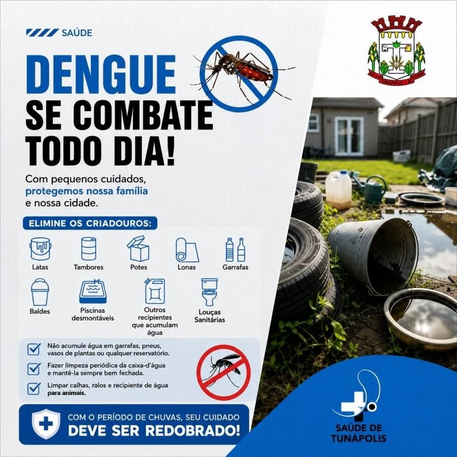 Tunápolis mantém casos de dengue zerados em 2026 com medidas de combate eficazes