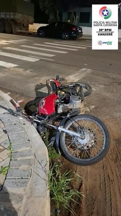 Adolescente sem habilitação se envolve em acidente de trânsito em Xanxerê