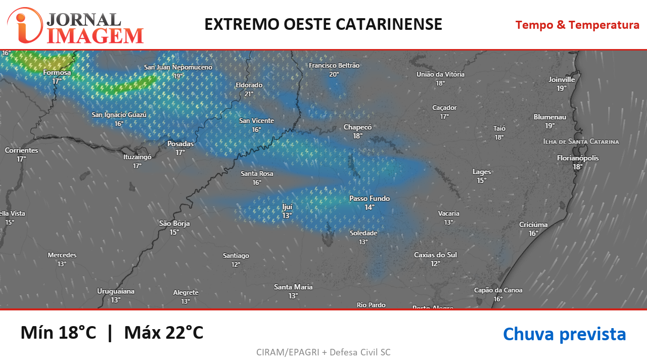 Previsão do Tempo — Extremo Oeste de SC — 04/09/2026
