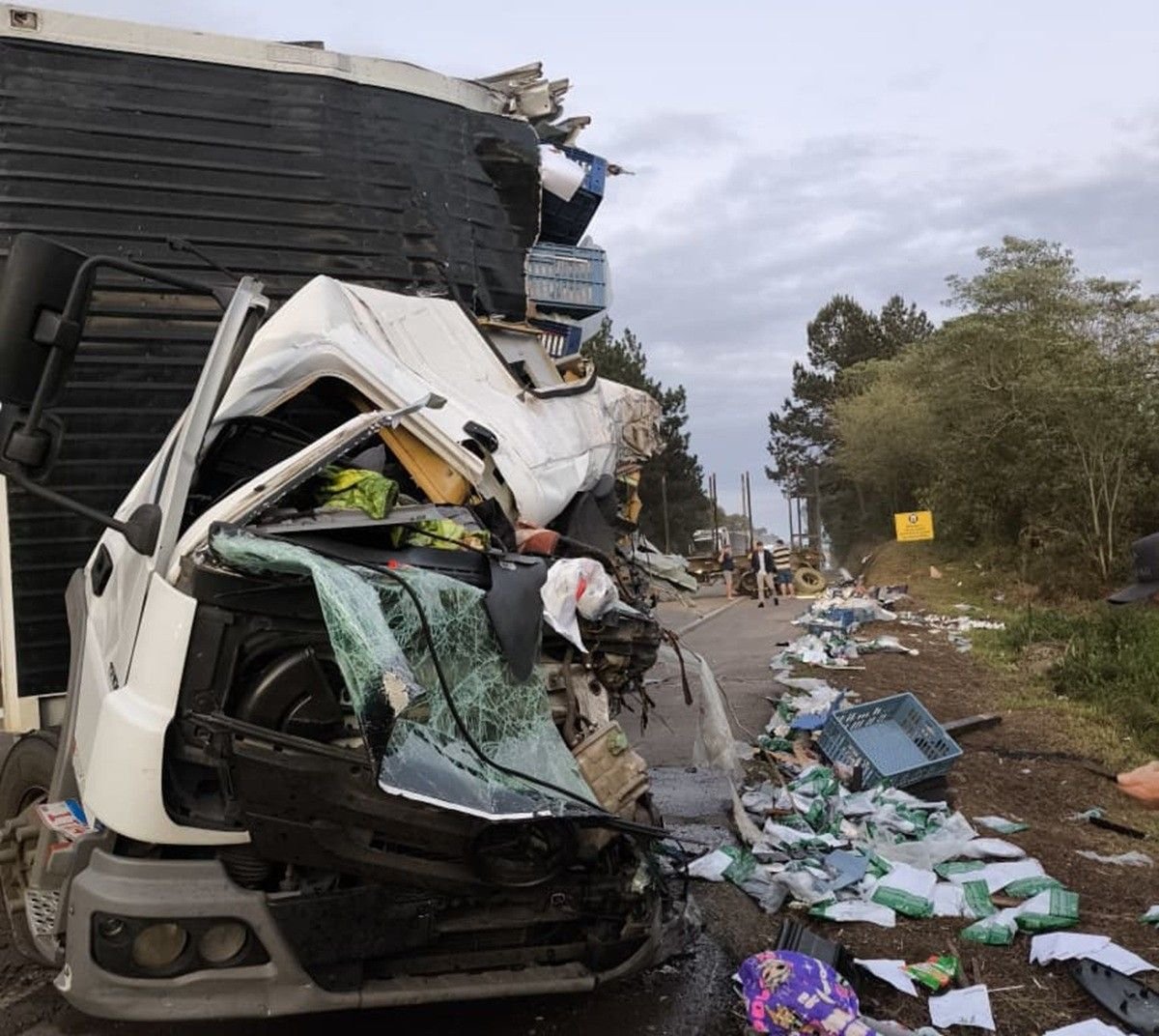 Acidente entre caminhões na BR-282 resulta em morte e feridos em SC