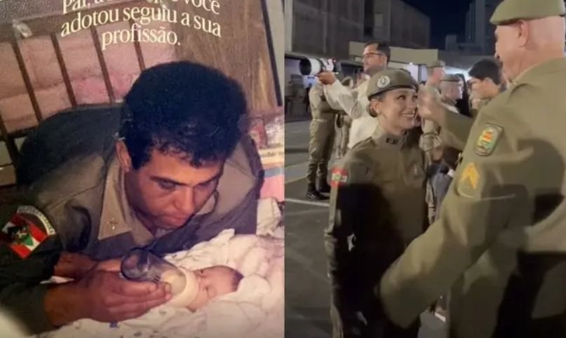 Filha adotiva se forma e ingressa na Polícia Militar de Santa Catarina