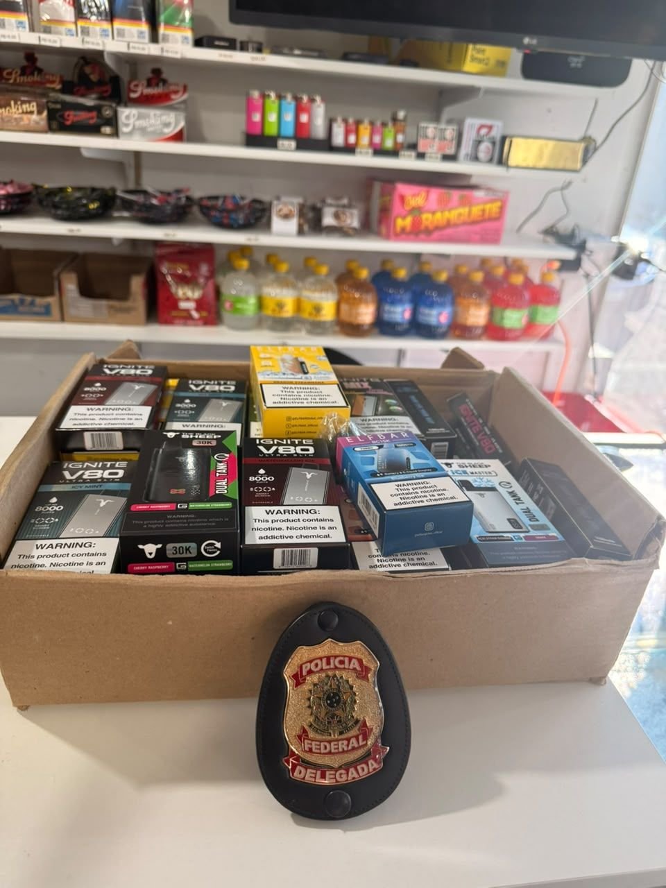 PF realiza operação contra comércio ilegal de cigarros eletrônicos em SC