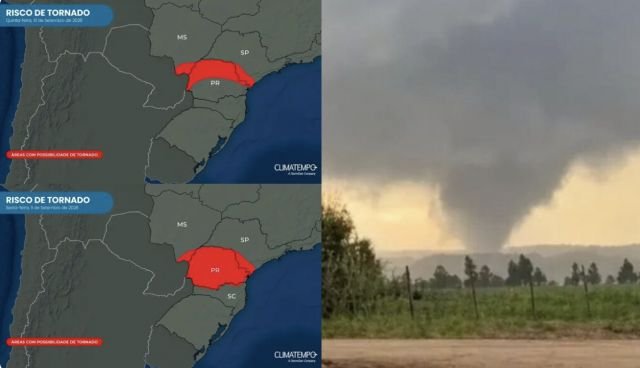 Paraná em alerta para tornados e microexplosões entre 10 e 11 de outubro