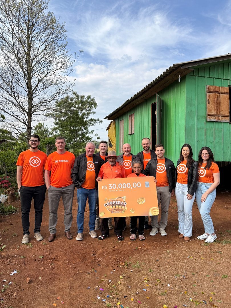 Cresol surpreende cooperado de Iporã do Oeste (SC) com prêmio de R$ 30 mil