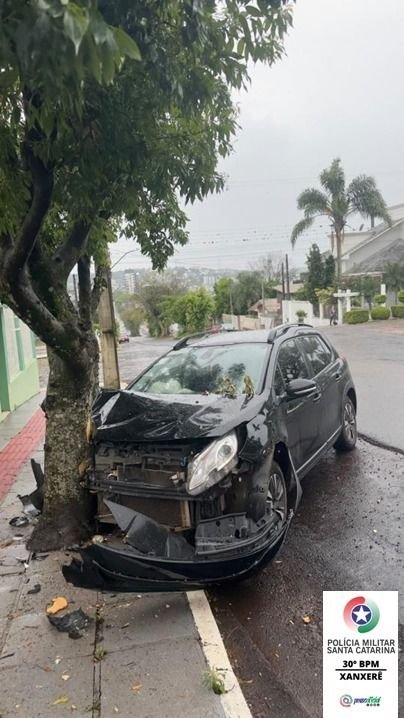 Adolescente sem CNH se feriu em acidente de carro em Xanxerê