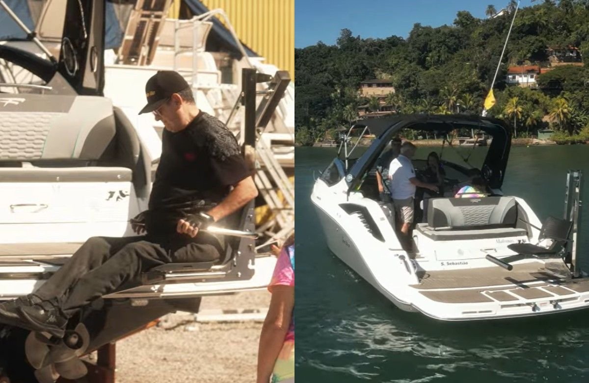 Cadeirante realiza sonho de navegar com lancha adaptada em SC