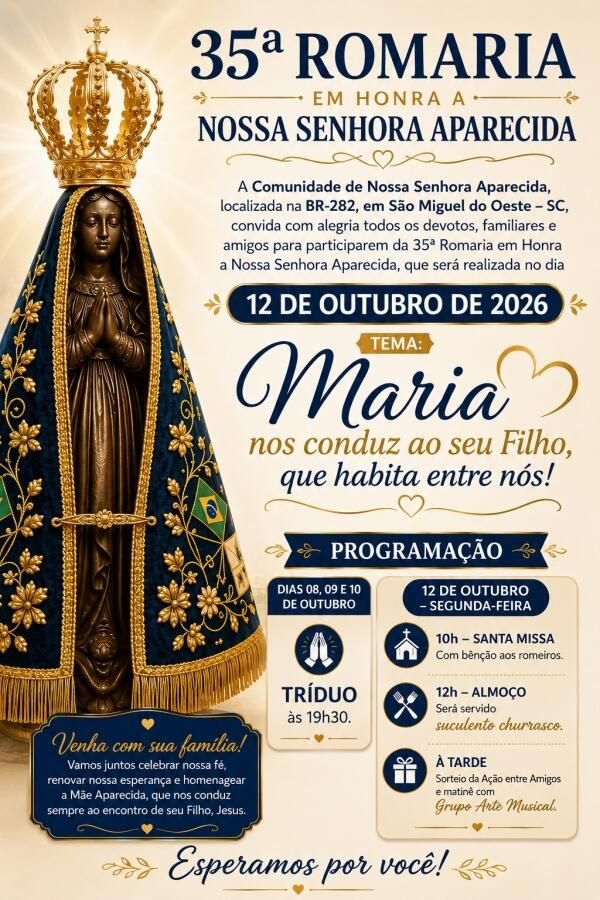 Comunidade da Linha Aparecida realiza 35ª Romaria em São Miguel do Oeste