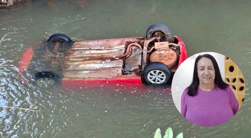 Mulher de 64 anos morre após carro cair em rio na saída de Princesa