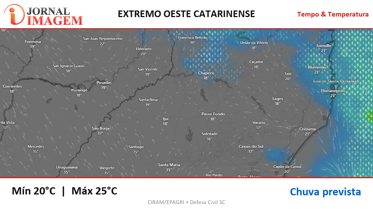 Previsão do Tempo — Extremo Oeste de SC — 04/10/2026