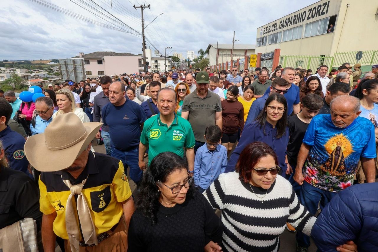 Governador Jorginho Mello agradece em 49ª Romaria a Nossa Senhora Aparecida em Campos Novos