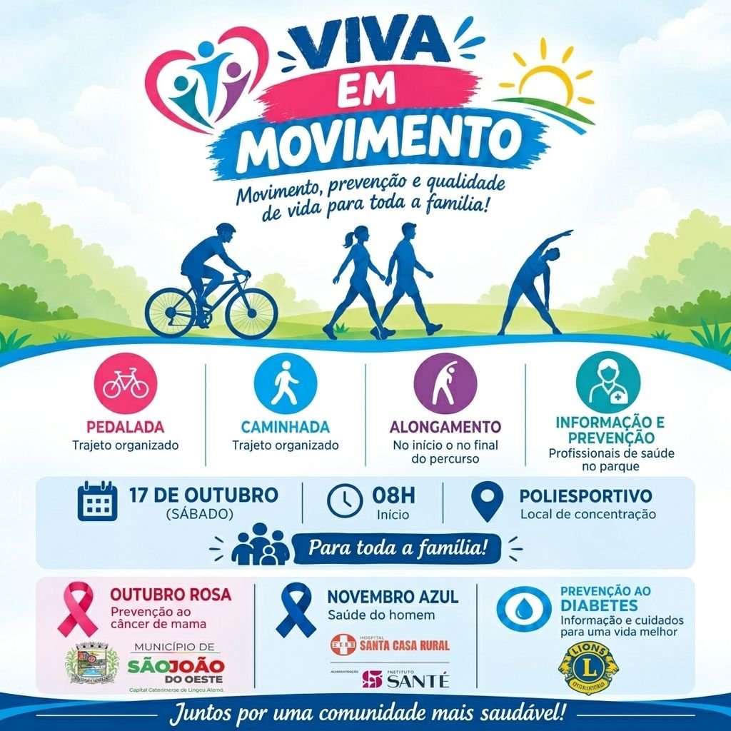 São João do Oeste realiza evento 'Viva em Movimento' para promover saúde e bem-estar