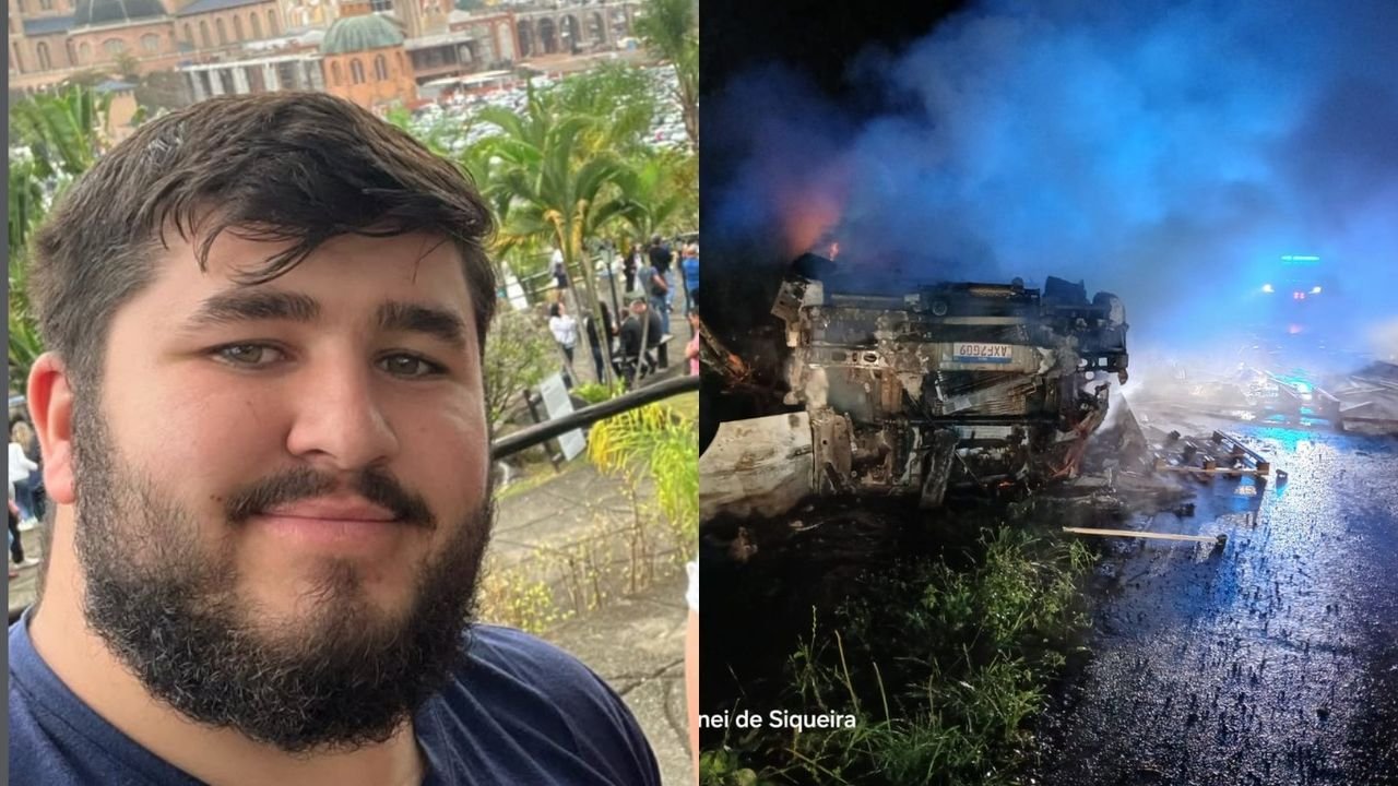 Caminhoneiro de 27 anos morre carbonizado após capotagem na BR-280 em Corupá